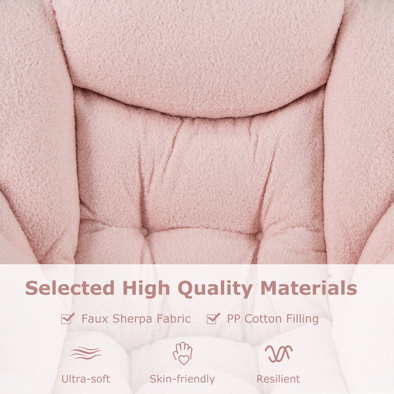 Large Lazy Chair with Cozy Head Pillow and Storage Pocket-Pink