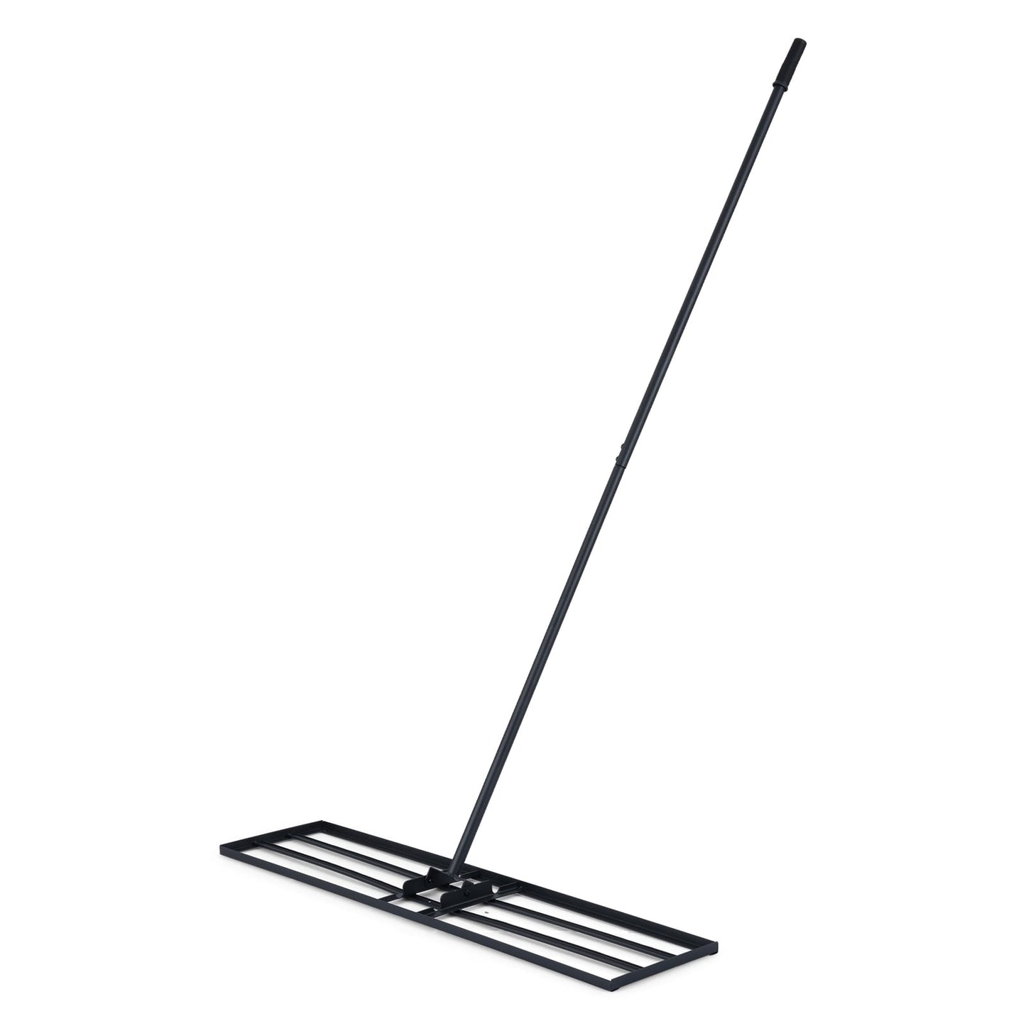 Lawn Leveling Rake with 177cm Adjustable Long Handle and Anti-Slip Grip-Black
