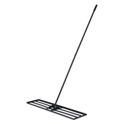 Lawn Leveling Rake with 177cm Adjustable Long Handle and Anti-Slip Grip-Black