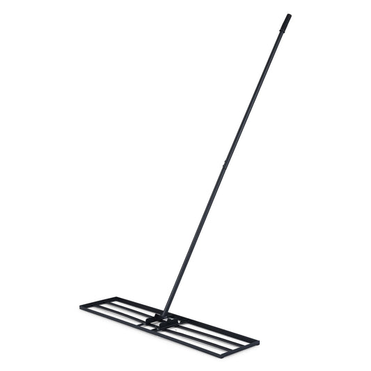 Lawn Leveling Rake with 177cm Adjustable Long Handle and Anti-Slip Grip-Black