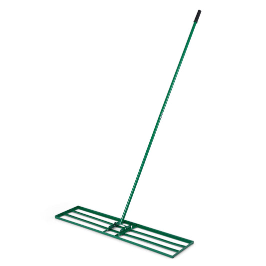 Lawn Leveling Rake with 177cm Adjustable Long Handle and Anti-Slip Grip-Green
