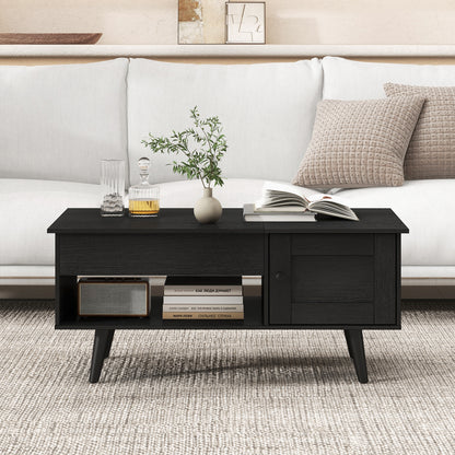 Lift Top Coffee Table with Storage Living Room Table with Hidden Compartment-Black