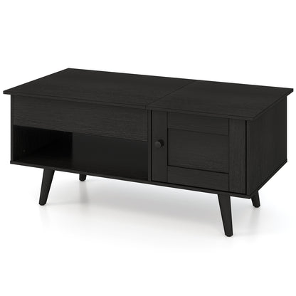 Lift Top Coffee Table with Storage Living Room Table with Hidden Compartment-Black