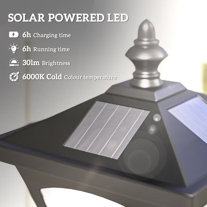Outsunny 1.2m Solar Powered Outdoor Lamp Post - Black