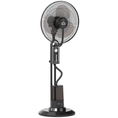 HOMCOM Pedestal Fan with Water Mist Spray, Spray Misting Fan with 70Â° Oscillation, Tilt Head, 3 Speeds, 3 Modes, Adjustable Mist, 3.2L Water Tank, for Home, 120 cm