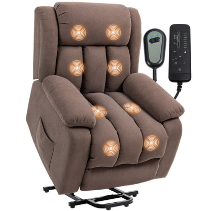 HOMCOM Eight-Point Massage Electric Lift Chair - Dark Brown