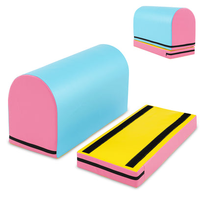 Mailbox Tumbling Mat with Detachable Mat and Carrying Handle-Multicolor