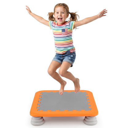 Mini Trampoline for Kids with Removable and Non-Slip Foot Pads-Orange