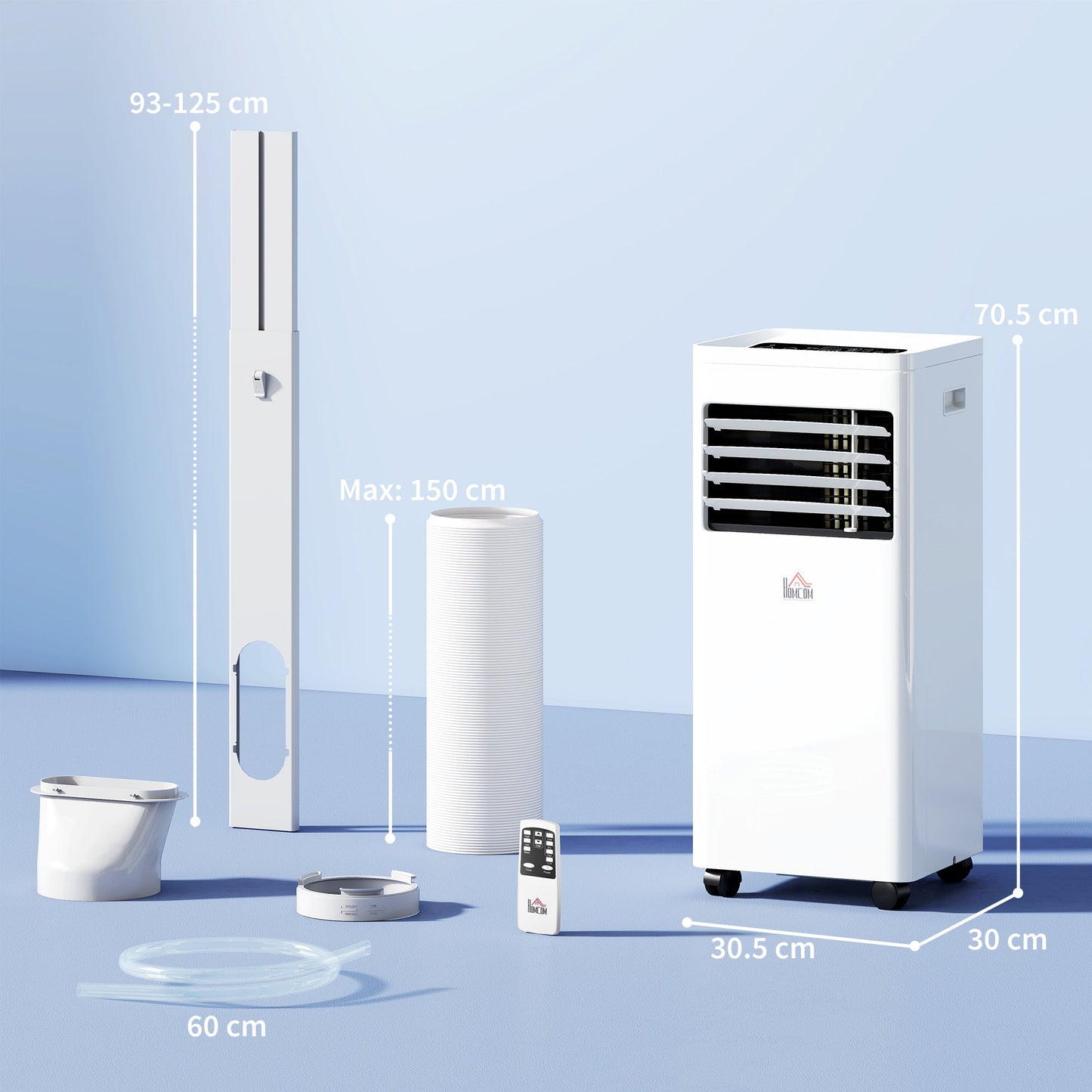 HOMCOM Portable Air Conditioner 5000 BTU, 4-in-1 Cooling, Dehumidifier, Fan, Sleep Mode, Air Conditioning Unit with Digital Display & Remote Control, 24H Timer, Window Venting Kit, for Room up to 18_