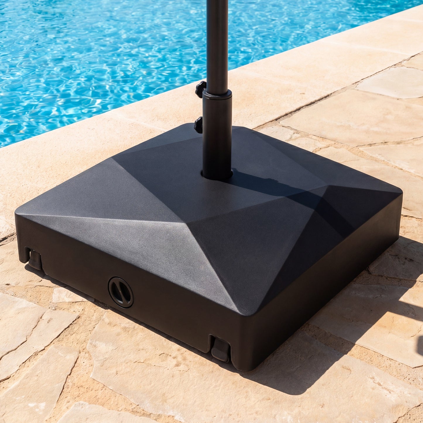 Mobile Fillable Umbrella Base with 4 Wheels and 2 Knobs