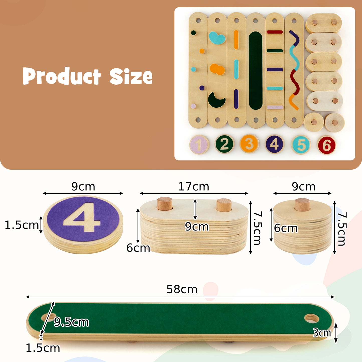 Montessori Balance Beam Set with Stepping Stones