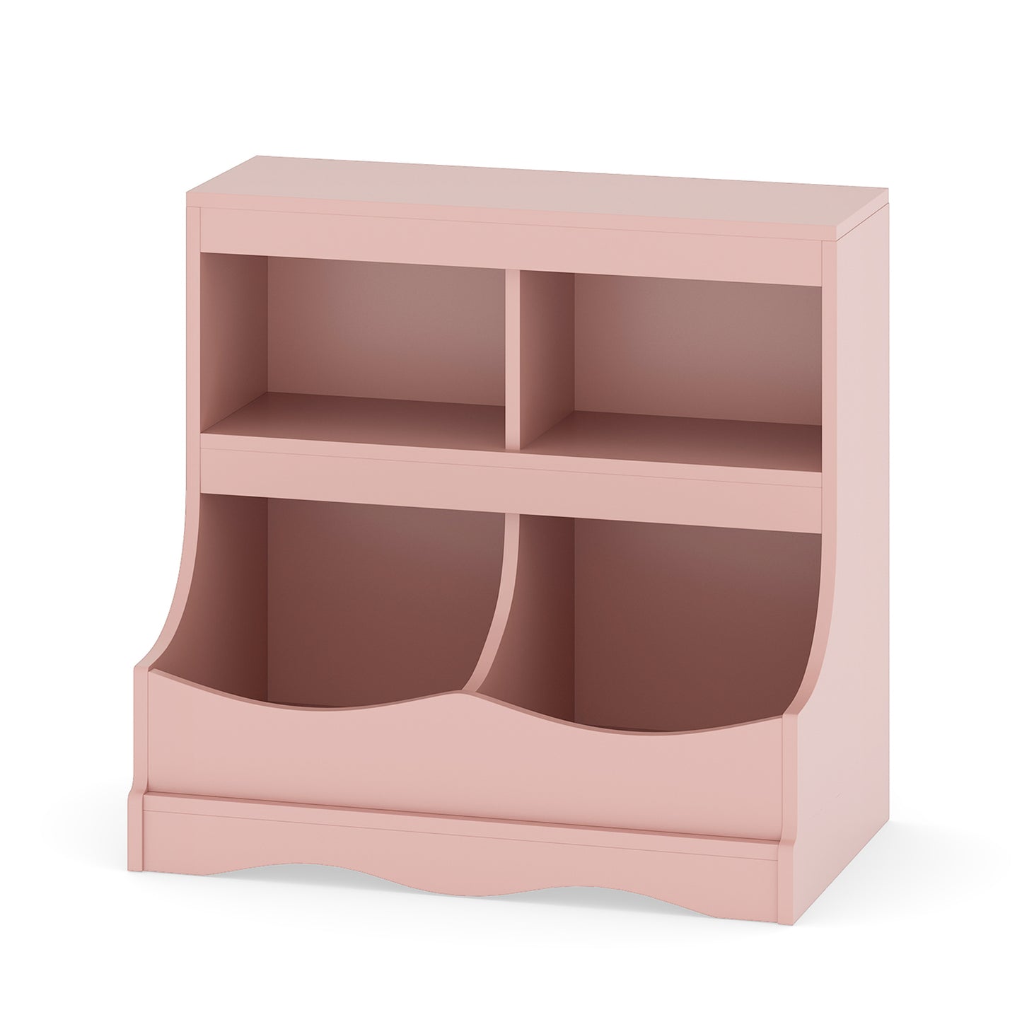 Multi-Bin Toy Storage Cabinet for Children's Room and Playroom-Pink