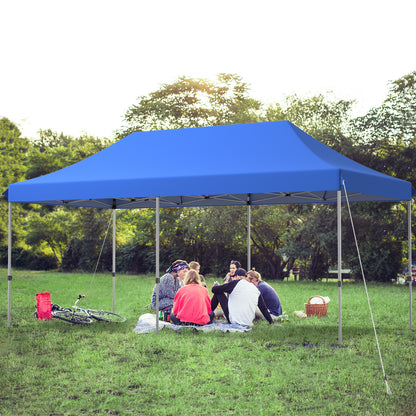 6 x 3m Pop Up Gazebo with 3 Height Positions and Wheeled Storage Bag-Blue