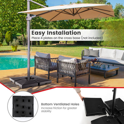 Fillable Round Umbrella Base Stand Heavy-Duty Patio Umbrella Holder