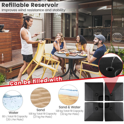Fillable Round Umbrella Base Stand Heavy-Duty Patio Umbrella Holder