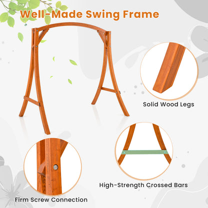 Patio Wood Swing Frame with Curved Arc Top