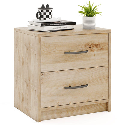 2-Drawer Nightstand with Storage for Living Room Bedroom-Oak