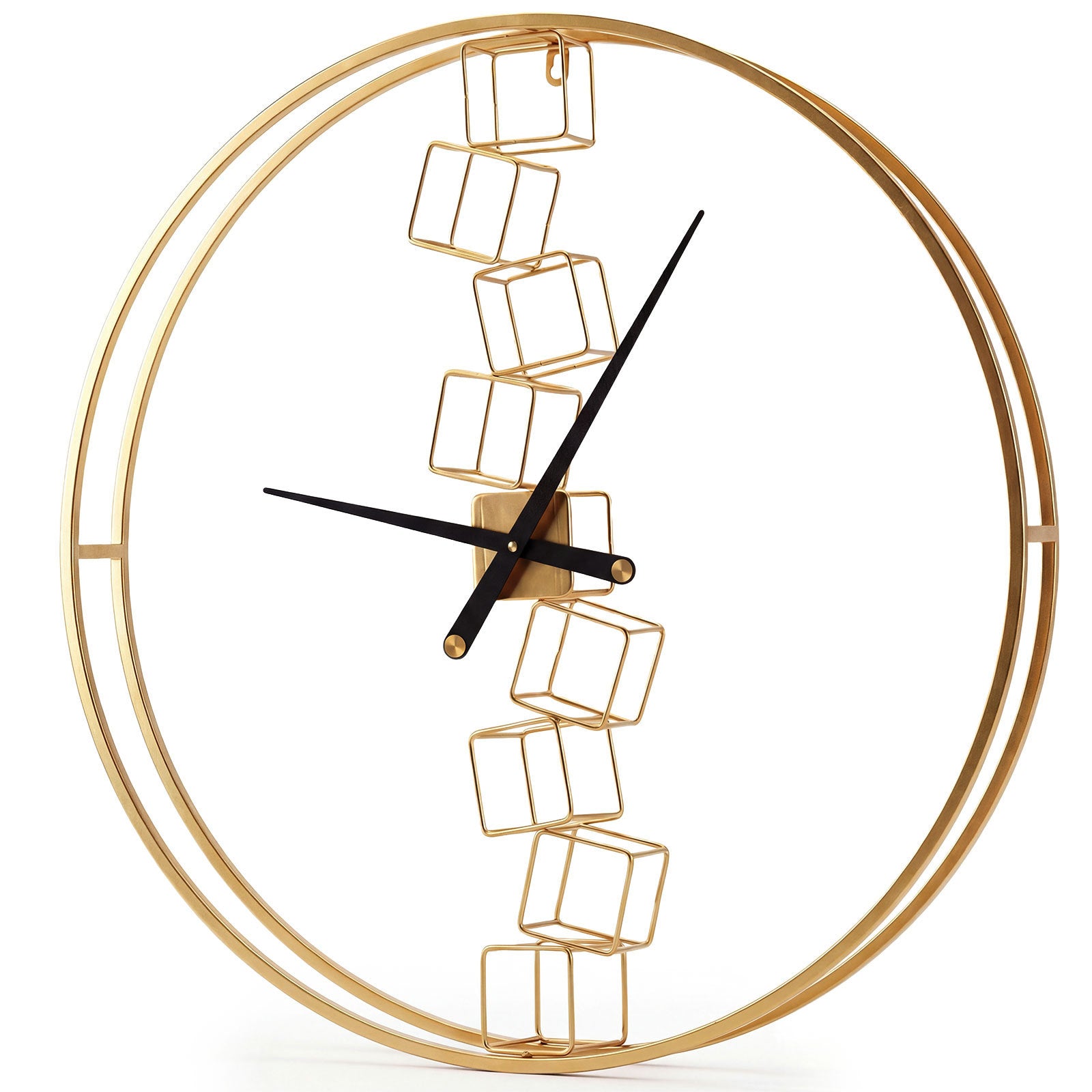 Nordic Style Large Wall Clock Battery-Operated for Living Room Bedroom-Yellow