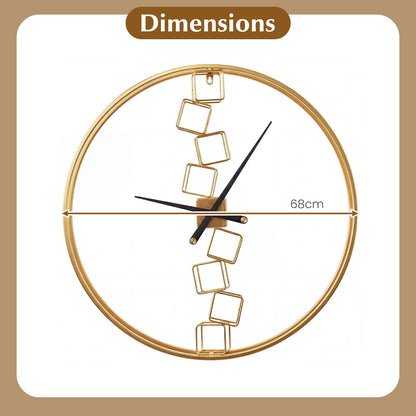 Nordic Style Large Wall Clock Battery-Operated for Living Room Bedroom-Yellow