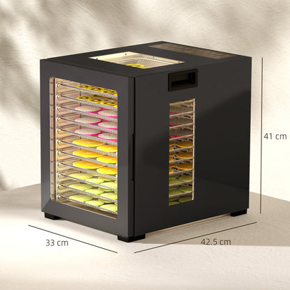 HOMCOM 12-Tray 40-70√¢‚Äû∆í Food Dehydrator - Black