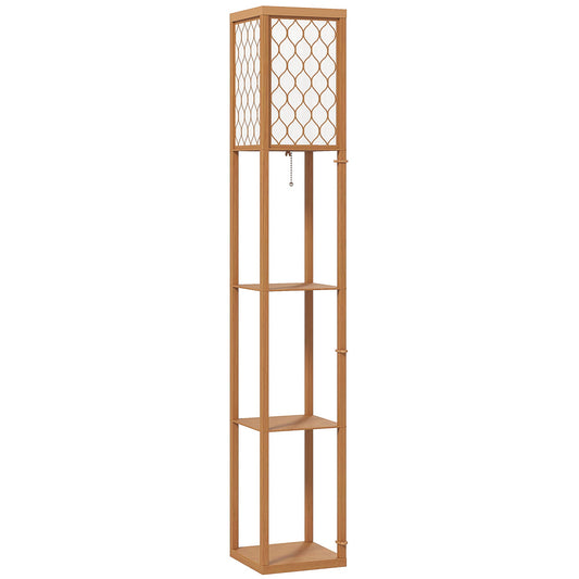 HOMCOM Three-Shelf Standing Lamp - Natural