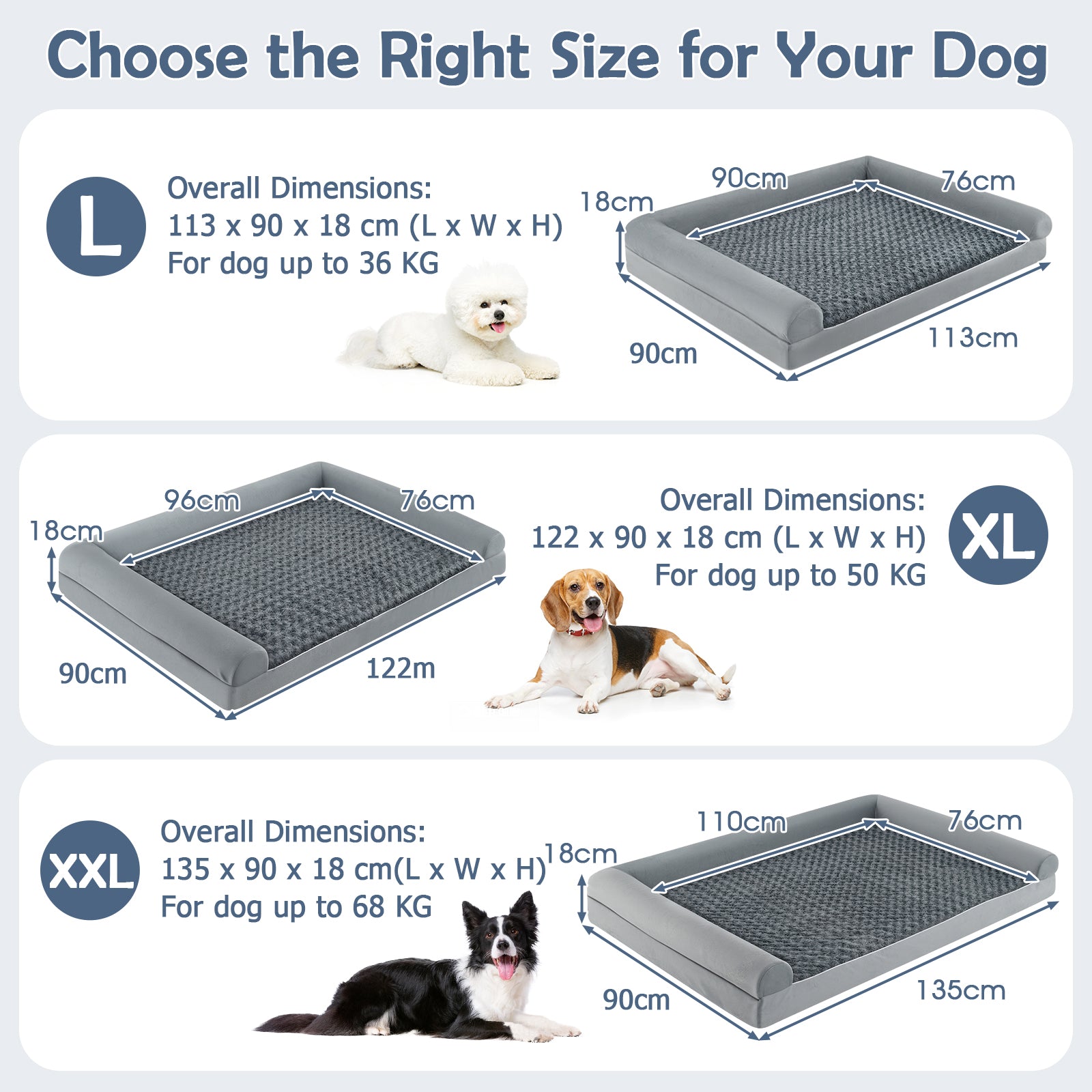 Orthopedic Foam Dog Bed L Sized Large Pet Bed-L