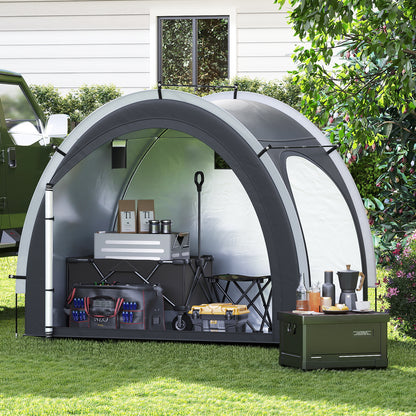 Outdoor Bike Cover Bicycle Tent with Water-proof Silver-coated Fabric