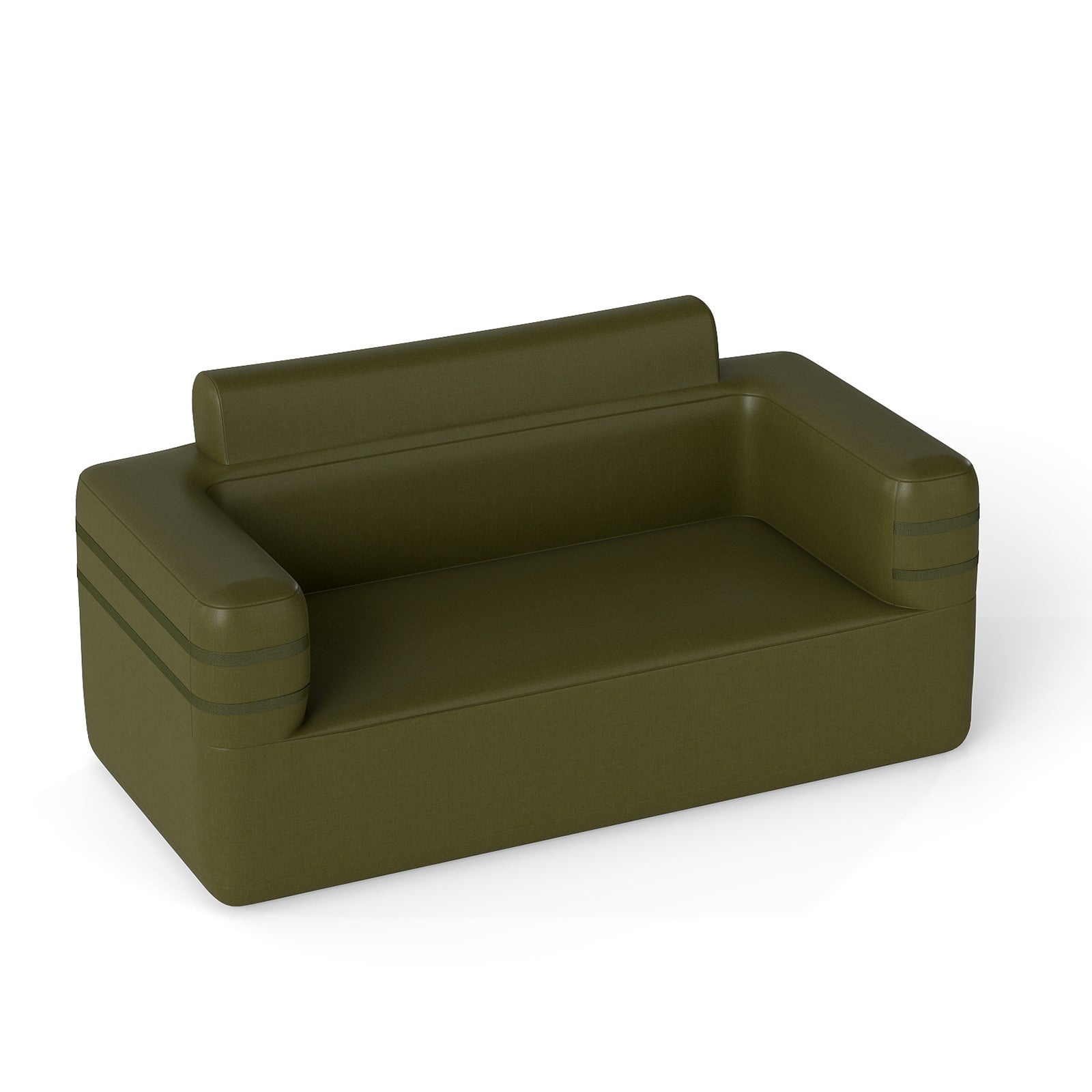 Outdoor Inflatable Couch Blow Up Air Sofa Chair with Carry Bag for Camping-Green