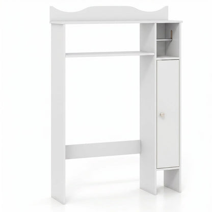 Over Toilet Storage Cabinet with Paper Holder and Removable Shelves for Bathroom-White