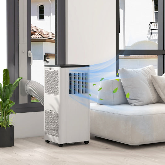HOMCOM 9,000 BTU App-Controlled Mobile Air Conditioner, 20m2 Radius - White