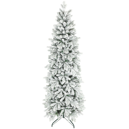 HOMCOM 7ft Flocked Artificial Christmas Tree