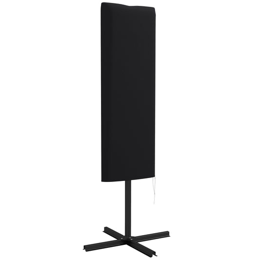 Outsunny Garden Parasol Cover, Outdoor Patio Umbrella Protector Weatherproof Garden Patio with Rod, Zipper for 2-4m Parasol, Î¦60 x 160cm, Black