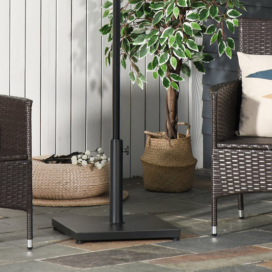 Outsunny Î¦35/38/48MM 18KG Steel Square Parasol Stand Base w/ Adjustable Knob Umbrella Stand Garden Patio Outdoor Home, Black