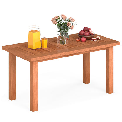 Patio Coffee Table 90cm Wooden Coffee Table with Slatted Tabletop