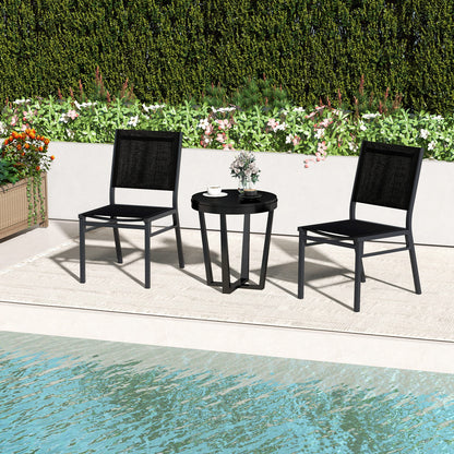 Patio Armless Chair with Breathable Seat and Backrest-2 Pieces