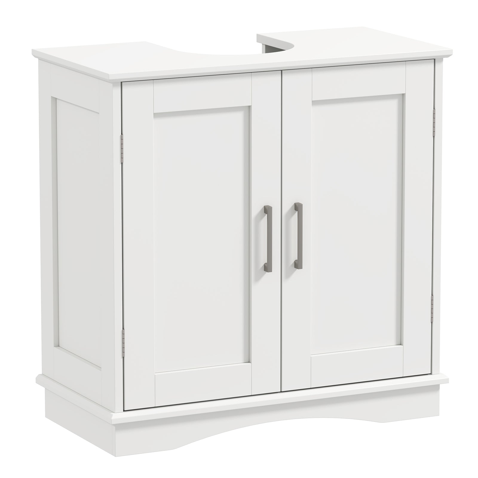 60 cm Pedestal Sink Bathroom Vanity Cabinet with Adjustable Shelf-White