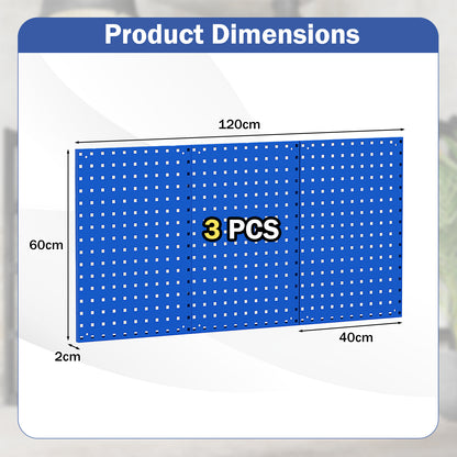 Wall-Mounted Pegboard Tool Organizing Kit with 28 PCS Hanging Accessories-Navy