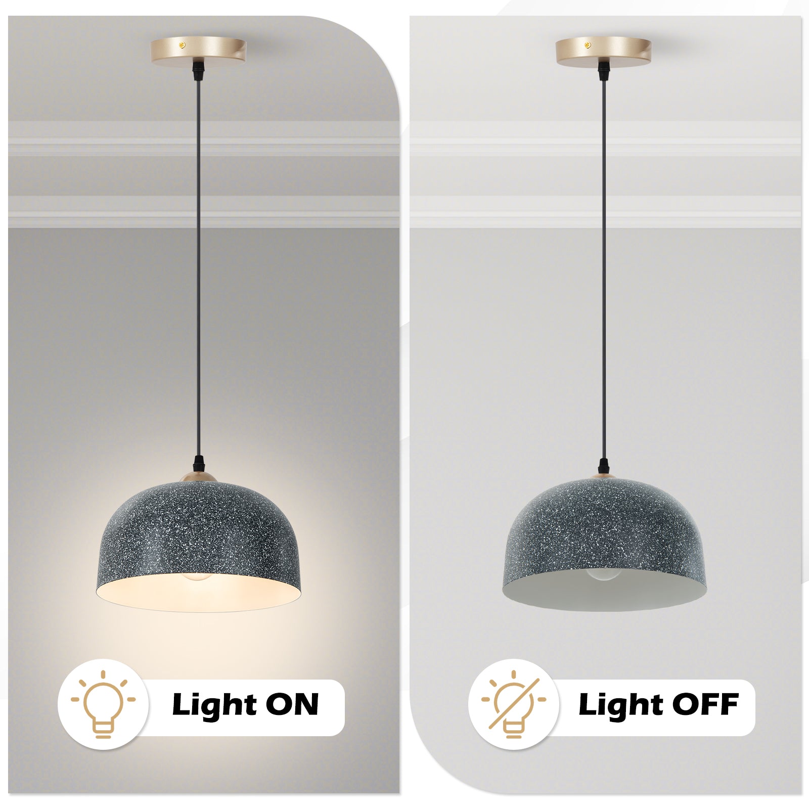 Pendant Light Fixture with Adjustable Hanging Cable and E27 Bulb Base