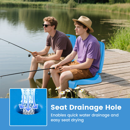 Poolside Chairs with Handle and Back Support for Edge of Pool-Blue
