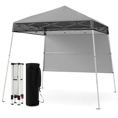 Pop up Canopy Tent with 1 Sidewall Outdoor Easy Setup Folding Gazebo Shelter-Grey