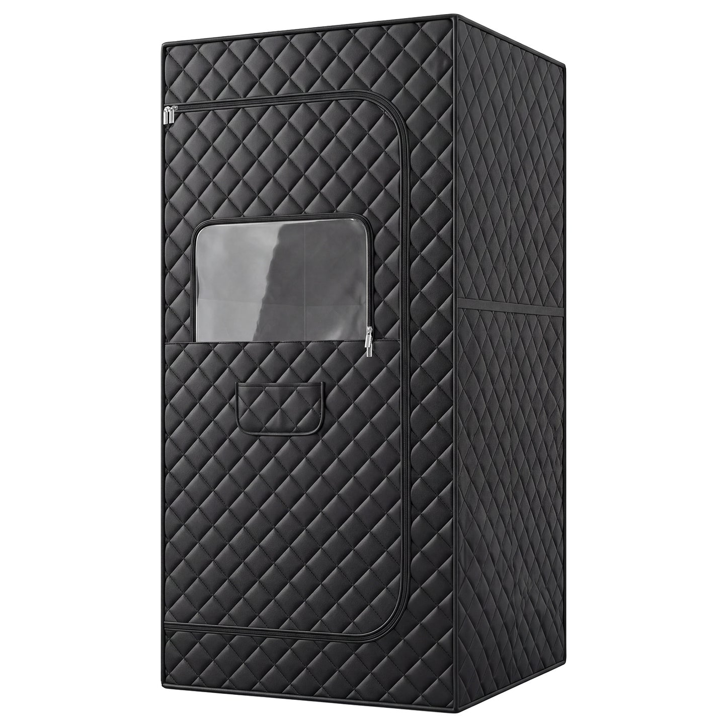 Portable Far Infrared Sauna Box for Home with Heated Foot Pad-Black