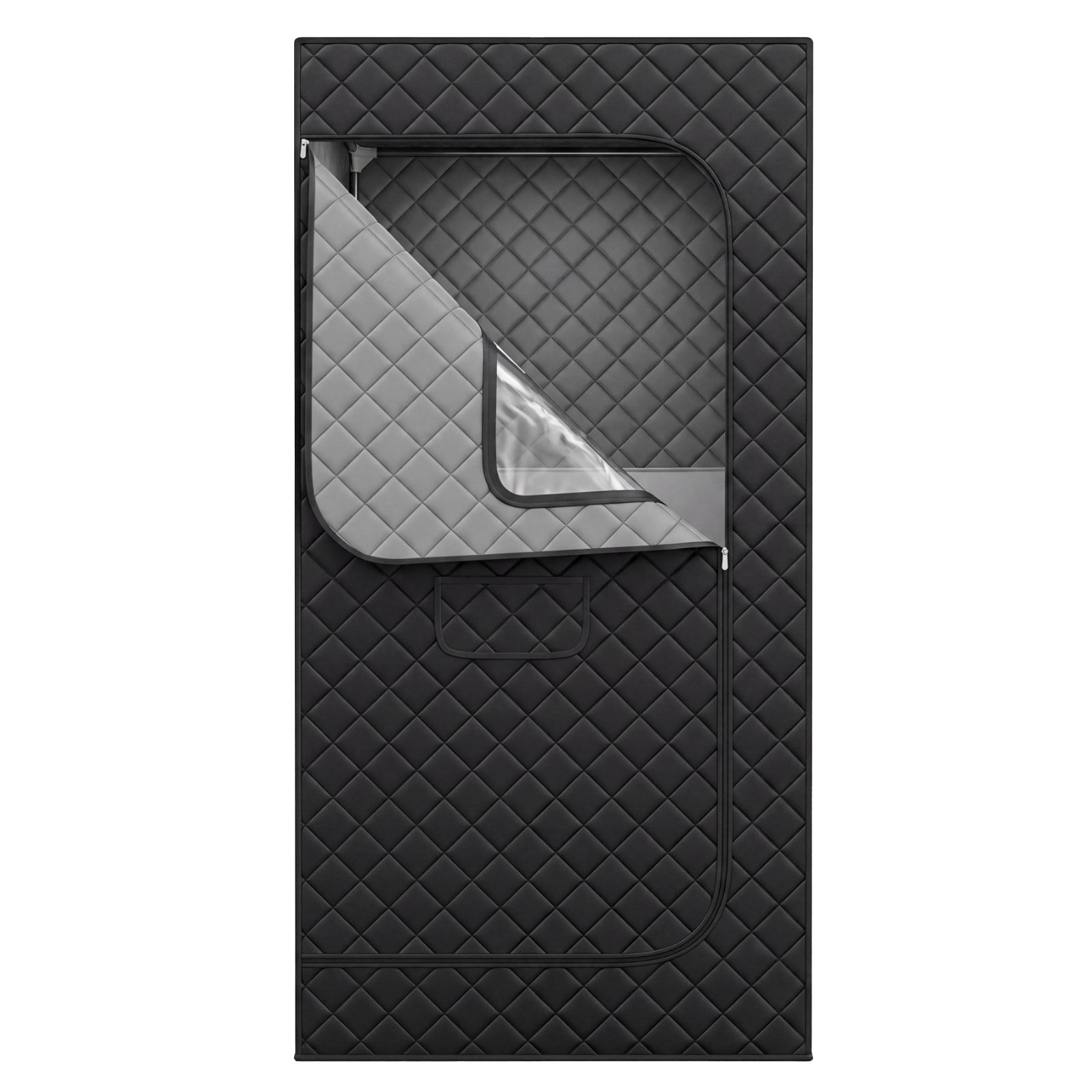 Portable Far Infrared Sauna Box for Home with Heated Foot Pad-Black