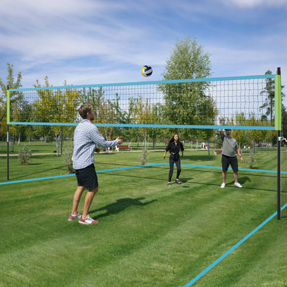 Portable Outdoor Volleyball Net Set Heavy-Duty Volleyball Net System-Green
