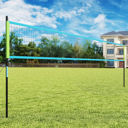 Portable Outdoor Volleyball Net Set Heavy-Duty Volleyball Net System-Green