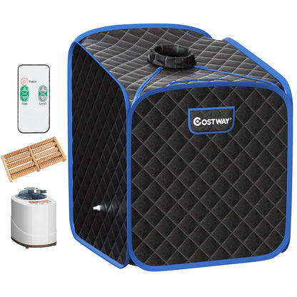 Portable Steam Sauna Spa Private Sauna Tent with Adjustable Temperature-Black