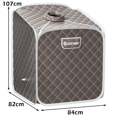 Portable Steam Sauna Spa Private Sauna Tent with Adjustable Temperature-Grey