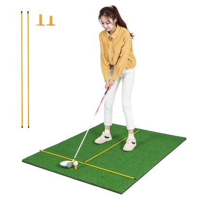 Premium Golf Practice Hitting Mat 3-In-1 with Synthetic Grass Turf-27 mm