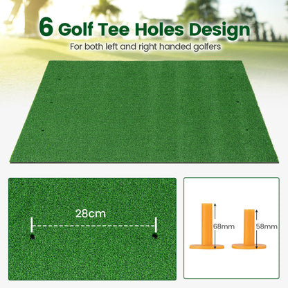 Premium Golf Practice Hitting Mat 3-In-1 with Synthetic Grass Turf-27 mm