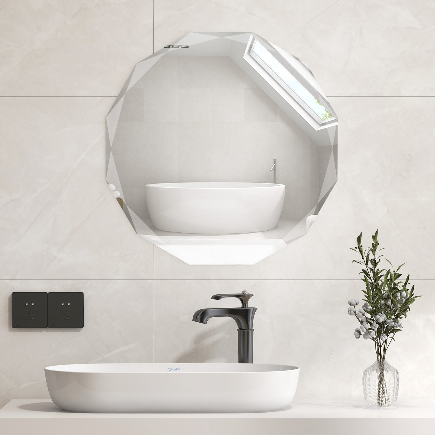 Premium Silver Polished Frameless Wall Mount Mirror
