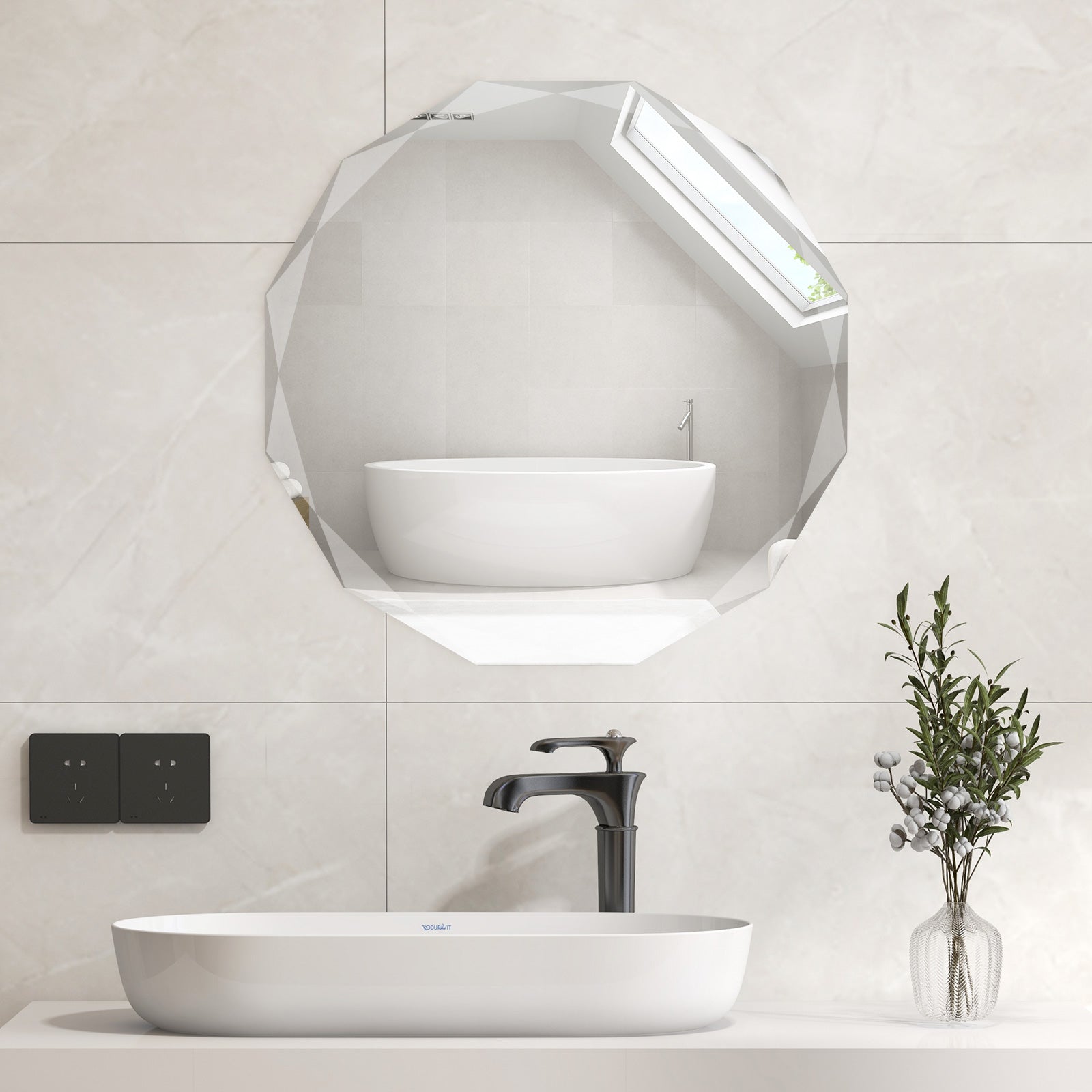 Premium Silver Polished Frameless Wall Mount Mirror